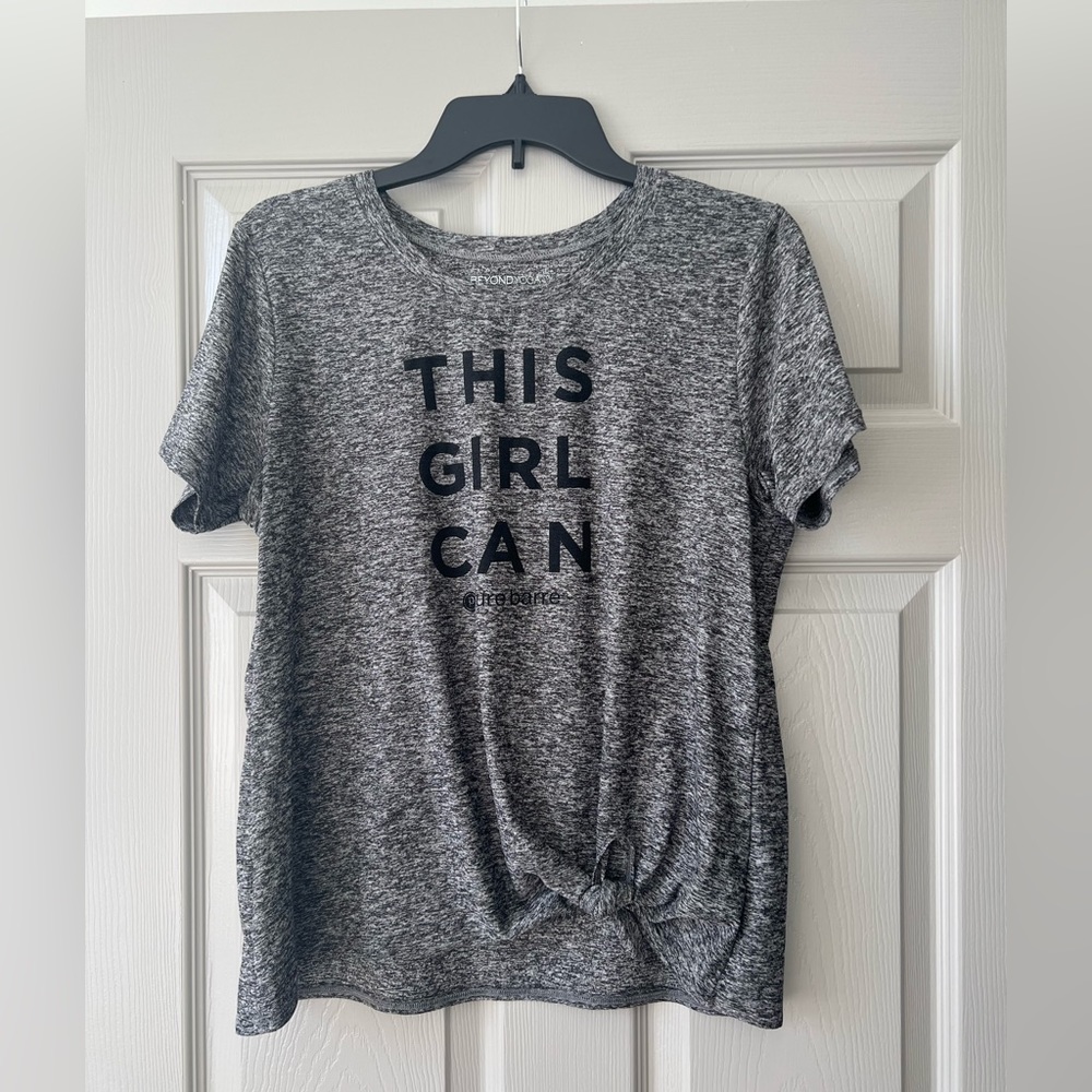 Beyond Yoga + Pure Barre space dye side tie T-shirt